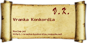 Vranka Konkordia névjegykártya